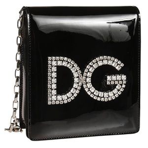 Dolce&Gabbana Black Patent Leather Crystal Bag
